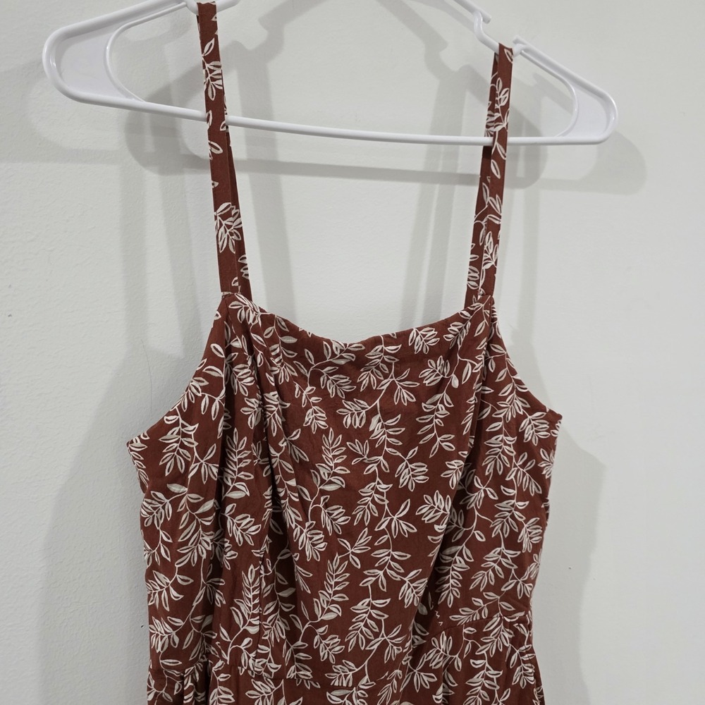 Old‎ Navy Womens Jumpsuit Medium Floral Burnt Orange Tropical Summer Vacation - Picture 2 of 9
